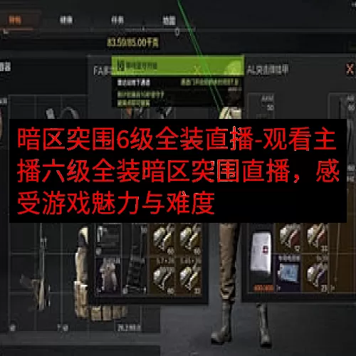 暗区突围6级全装直播-观看主播六级全装暗区突围直播，感受游戏魅力与难度